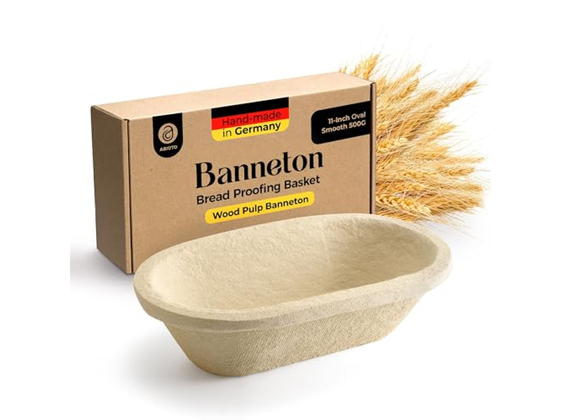 قالب بانيتون بيضاوي احترافي مع خشب التنوب والروطان