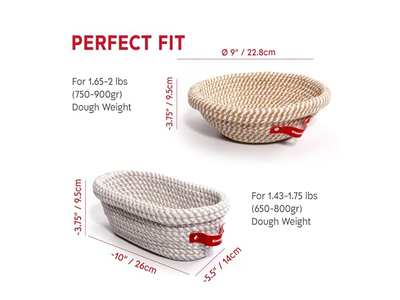 سلال بانيتون بلاستيكية للخبز بدون عجن بانيتون كبيرة بطانة سيليكون بنية