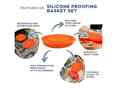 سلة خبز سيليكونية للعجين المخمر سلال هدايا مع عناصر المافن والبسكويت