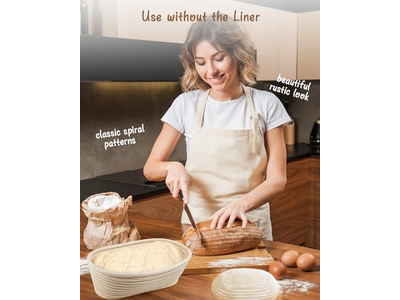 سلة تخمير مسبق للخبز السيليكوني مجموعة سلال كبيرة دائرية بنيتون