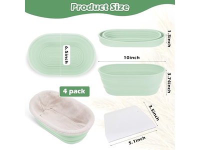 سلة بيضاوية كبيرة وعاء خلط خبز صغير خشبي لتخمير العجين الساوردو بانيتون