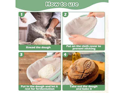 سلة بيضاوية كبيرة وعاء خلط خبز صغير خشبي لتخمير العجين الساوردو بانيتون