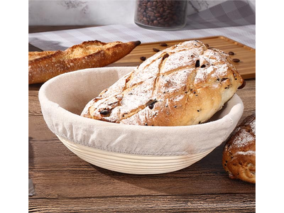 سلة تخمير لصواني الباغيت وعجينة البيتزا مع غطاء