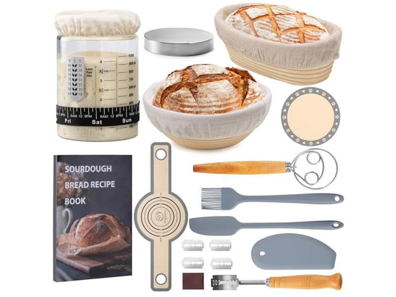 تخمير العجين المخمر بدون سلة خبز هدية لتزيين الكعك