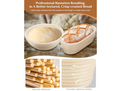 سلال التخمير للعجين المخمر سلة خبز الروطان مع قبة لتخمير العجين