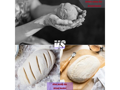 سلة خبز من الخيزران مع قبة قوالب عيد الفصح للتخمير دائرية وبيضاوية