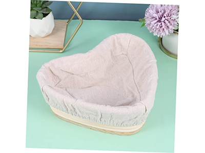 سلة عجين خبز بانيتون مستطيلة من الخيزران وخشب مضغوط