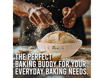 سلة تخمير خبز مرتفعة للمخبز مع بطانة قماش غذائية 12 بوصة من القصب