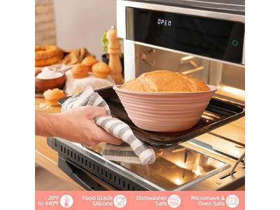 سلة تخمير دائرية وبيضاوية للخبز الخمير سلة بانيتون PP للباجيت والكعك المحبوك